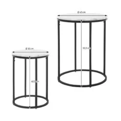 Set De 2 Tables D'appoint En Métal Noir -Meilleur Meubles Magasin 060d9e1e78b04b2cb0404a96188ccfb2