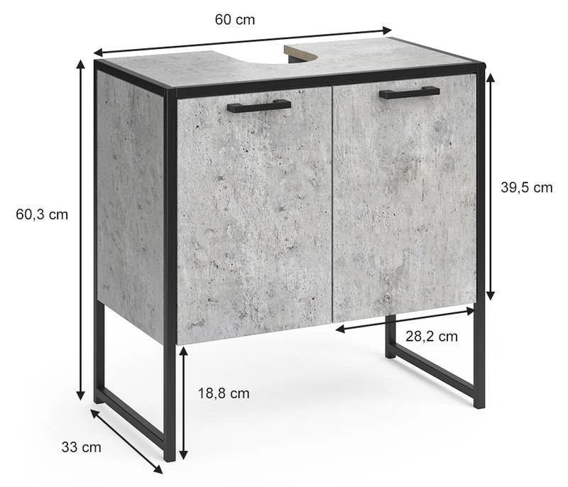 Meuble Sous-lavabo Fyrk Béton 9 Meuble Sous-lavabo Fyrk Béton – Image 7