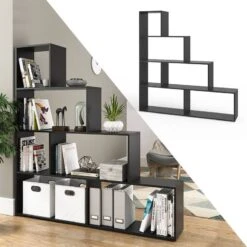 Étagère Escalier Asym Blanc -Meilleur Meubles Magasin 083f5962b4864a2d83d585413ae5aeb8