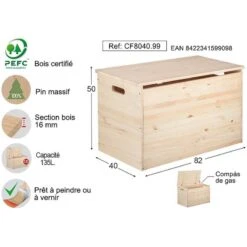 Coffre De Rangement En Pin Brut 135 Litr -Meilleur Meubles Magasin 0d561558d8724bca81de09a2e1cbdfb7