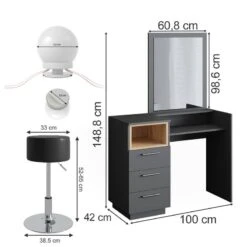 Coiffeuse Beatrice Avec Tabouret Et LED -Meilleur Meubles Magasin 0e220773e2cf499a831f538adde260ac