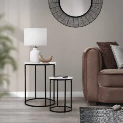 Set De 2 Tables D'appoint En Métal Noir -Meilleur Meubles Magasin 10752e09767349e18684e07b4c05a823