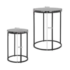 Set De 2 Tables D'appoint En Métal Noir -Meilleur Meubles Magasin 114a09385f314b3abc2cd3d278428188