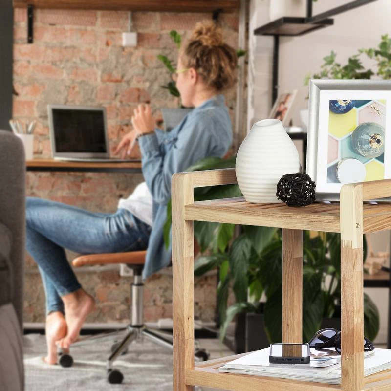 Meuble De Salle De Bain à Roulettes Bois 5 Meuble De Salle De Bain à Roulettes Bois – Image 3