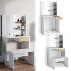 Coiffeuse Dekos Blanc Avec Banc -Meilleur Meubles Magasin 1a9f37ef3e174865999e49465cfaf3f0