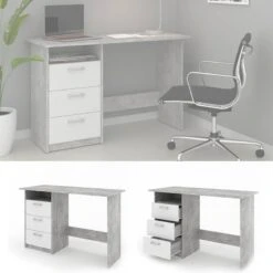 Bureau Meiko Béton/blanc -Meilleur Meubles Magasin 1b879c6a966849e4b2b009c8ef33d182