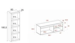 Ensemble Meuble TV120 NATURALE + Etagère -Meilleur Meubles Magasin 1c464f0f010b423dacf9e6db143fd618