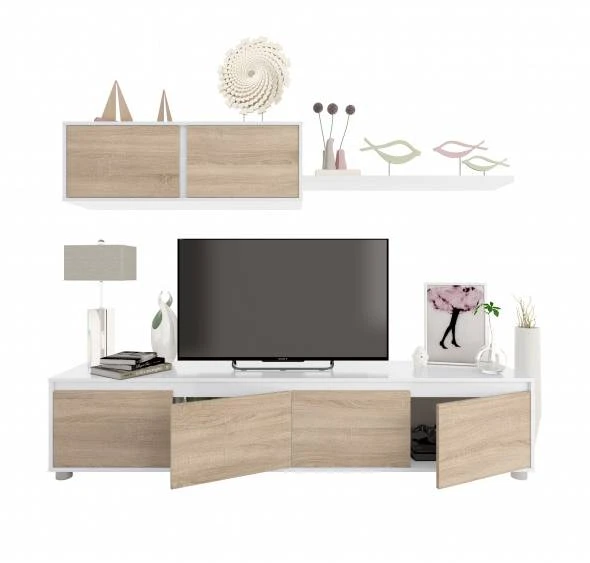 Meuble TV 4 Portes L200 Cm Avec étagères 9 Meuble TV 4 Portes L200 Cm Avec étagères – Image 7