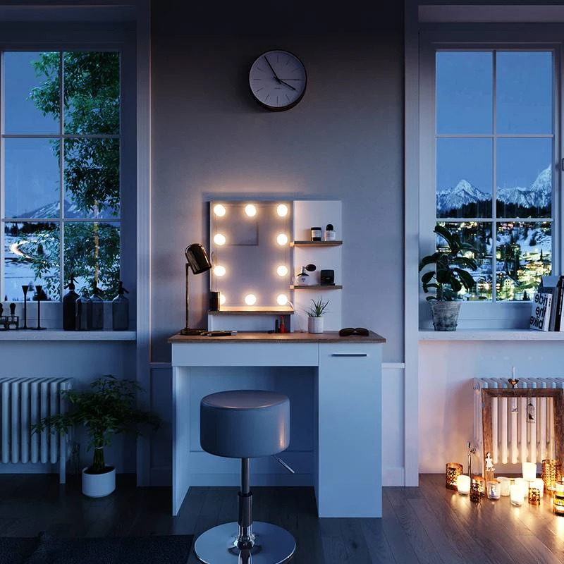 Coiffeuse Julia Avec Tabouret Et LED 22 Coiffeuse Julia Avec Tabouret Et LED – Image 20