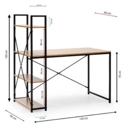 Bureau Lidia 3 étagères, 120 Cm -Meilleur Meubles Magasin 258c1b6977ed4c84ac57c89b705acb2b