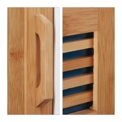 Placard Salle De Bain Blanc Porte Bambou -Meilleur Meubles Magasin 296b9469f8424136b800d373921bf1ad