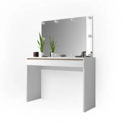 Coiffeuse Emma Blanc/sonoma Avec LED -Meilleur Meubles Magasin 2a6565f0ebc74e05a2110243191c0295