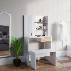 Coiffeuse Dekos Blanc Avec Banc -Meilleur Meubles Magasin 2db6a36b181b4468b59c1ec04542c324