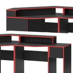 Bureau Ordinateur Kron Noir/rouge Set 6 -Meilleur Meubles Magasin 307a3d8cc60f4cfcb818fbd2337c11c7