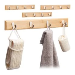 4x Porte-manteaux Patères 4 Crochets
