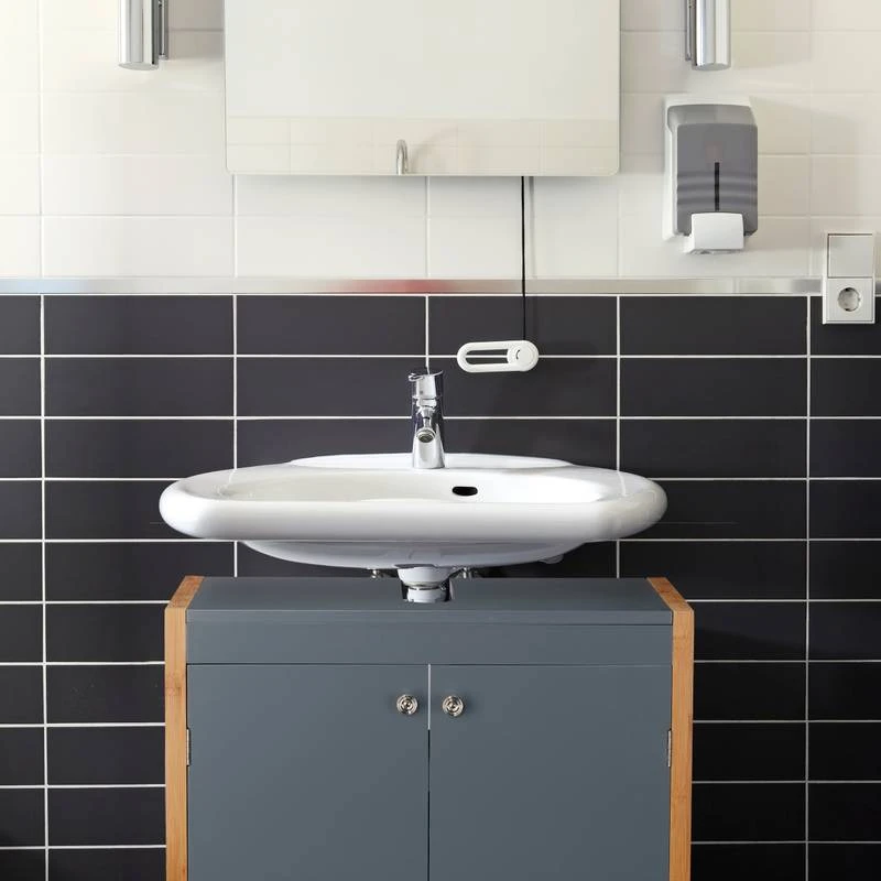 Placard Dessous De Lavabo Bambou Gris 4 Placard Dessous De Lavabo Bambou Gris – Image 2