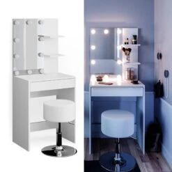 Coiffeuse Isabelle Avec Tabouret Et LED -Meilleur Meubles Magasin 391d2ffea44544689c123684e63bb53d