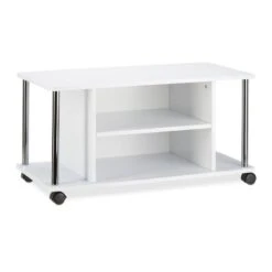 Meuble TV à Roulettes Blanc -Meilleur Meubles Magasin 3fc85675788d4cf3890f3112144da035