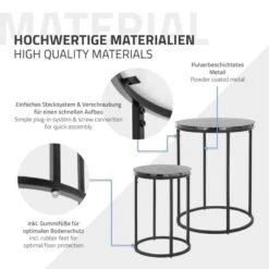 Set De 2 Tables D'appoint En Métal Noir -Meilleur Meubles Magasin 41514976750d4a9c99975e6ceb69d8d7