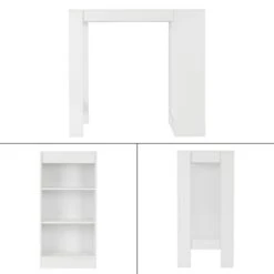 Table De Bar 110x50x103cm Blanc -Meilleur Meubles Magasin 41da6bd436af4ae1a8b6abdc40f38025