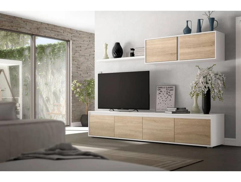 Meuble TV 4 Portes L200 Cm Avec étagères 11 Meuble TV 4 Portes L200 Cm Avec étagères – Image 9