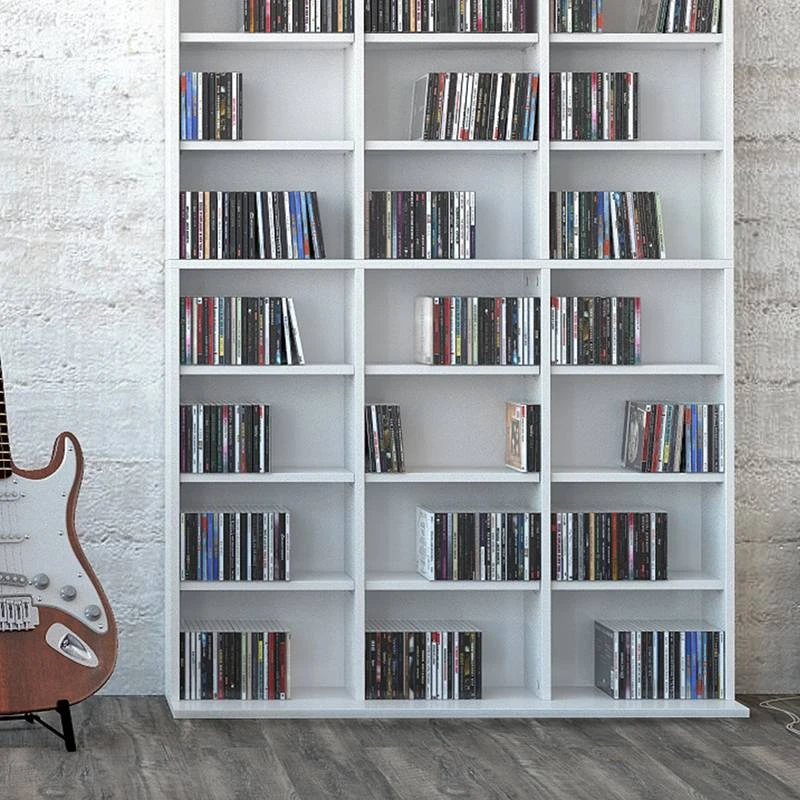 Étagère à CD Jukebox 178cm Blanc 6 Étagère à CD Jukebox 178cm Blanc – Image 4