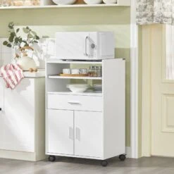 Desserte Micro-onde à Roulettes FSB09-W -Meilleur Meubles Magasin 4666e01999ef48a8a9f82623071ca606