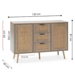 Buffet Dalia 3 Tiroirs Et 2 Portes Chêne -Meilleur Meubles Magasin 46e466b5f73e416e8daaa301a9a24efd