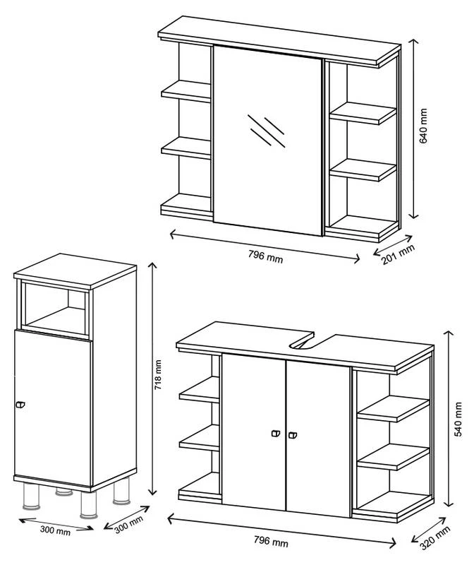 Salle De Bain Aquis Blanc/sonoma (3 él.) 9 Salle De Bain Aquis Blanc/sonoma (3 él.) – Image 7