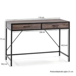 Bureau Tulum 2 Rayons, 110 Cm -Meilleur Meubles Magasin 4e34fb096da84a4c87f2f6ae4e6a8a11