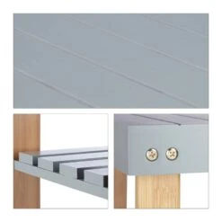 Banc à Chaussures Bambou Gris 2 Niveaux -Meilleur Meubles Magasin 53fad00de0134978af7911468e8e529f