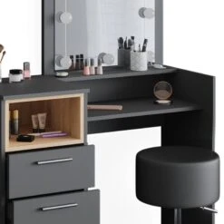 Coiffeuse Beatrice Avec Tabouret Et LED -Meilleur Meubles Magasin 552de44b30784ece807de834683add47