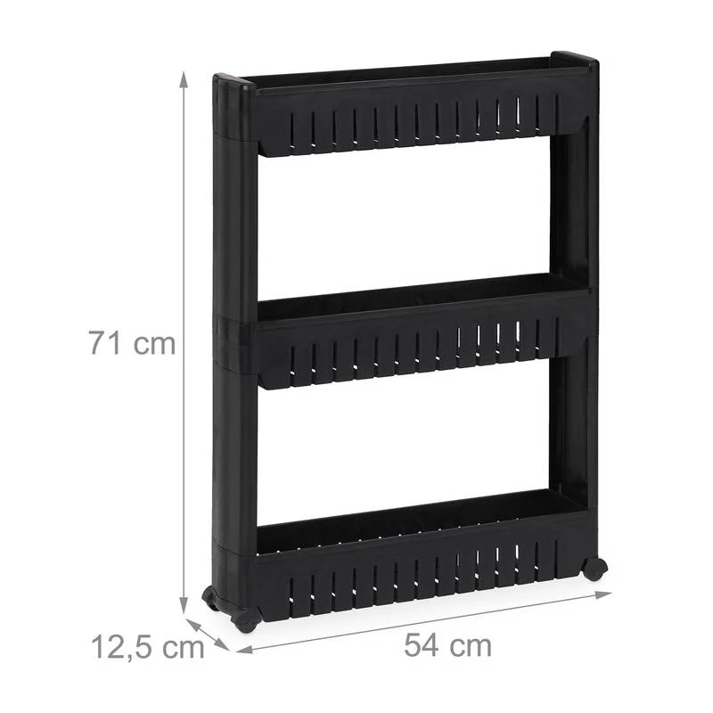 Étagère De Cuisine à Roulettes 3 Niveaux 7 Étagère De Cuisine à Roulettes 3 Niveaux – Image 5