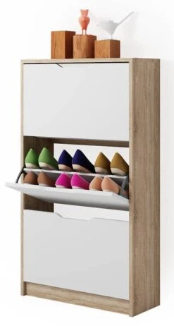 Meuble à Chaussures Luca Sonoma/blanc