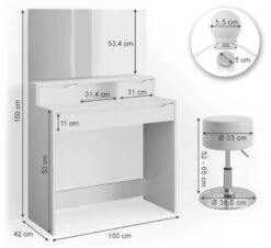 Coiffeuse Ruben Blanc & Tabouret Et LED -Meilleur Meubles Magasin 5a375de736ed48ea962fed6f51615c67.cropped 28 98 930 851.processed