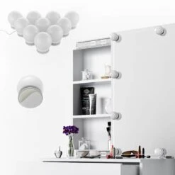 Coiffeuse Melle Blanc Avec LED -Meilleur Meubles Magasin 5dfbad28c44c401c80f041f8b0be0c97