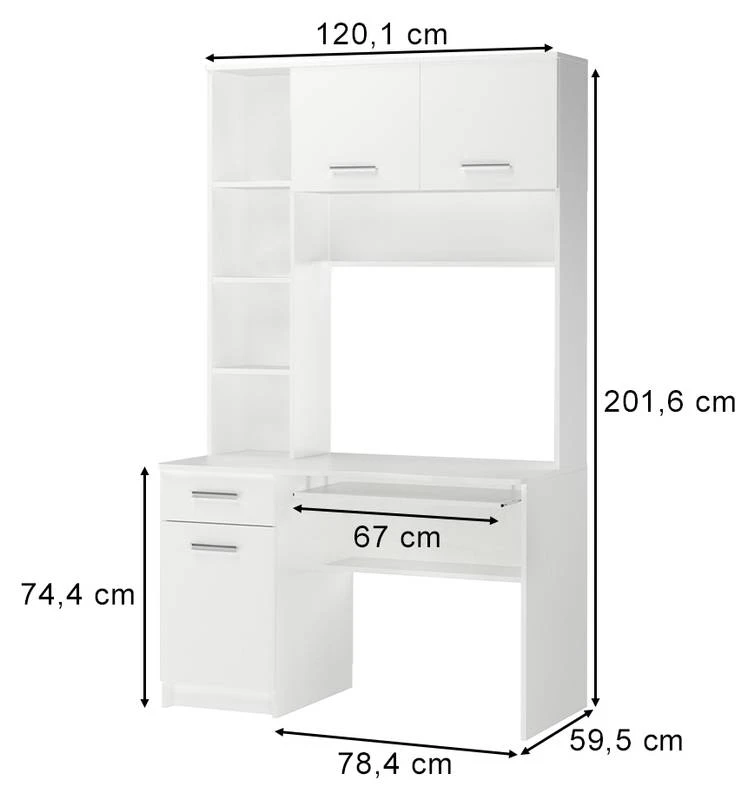 Bureau Ordinateur Crossline Blanc 5 Bureau Ordinateur Crossline Blanc – Image 3