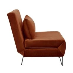 Fauteuil Convertible En Velours Rouille -Meilleur Meubles Magasin 64b7cce0ff374ada9178114b4c4ddd94