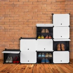 Étagère à Chaussures Noir Et Blanc -Meilleur Meubles Magasin 6562b1a0deef407f864029d7d2101e45