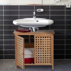 Meuble Sous Lavabo En Bambou 2 Portes -Meilleur Meubles Magasin 6767d23d90f9480381ed2bf2d139a977