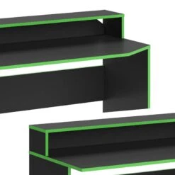 Bureau Ordinateur Kron 100cm Noir/vert -Meilleur Meubles Magasin 68004b661eb94c4aabd323b97c660f9e