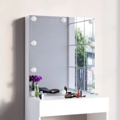 Coiffeuse Melle Blanc Avec LED -Meilleur Meubles Magasin 6ea3782830774f1ba91a8c16feec9871