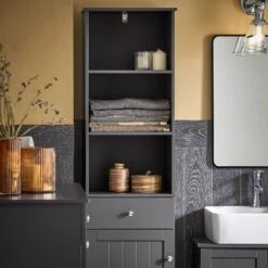 Meuble Colonne De Salle De Bain BZR17-W -Meilleur Meubles Magasin 775e81561d2d4f84a2b8e12fd65f9d9c