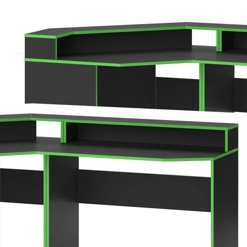 Bureau Ordinateur Kron Noir/vert Set 3 8 Bureau Ordinateur Kron Noir/vert Set 3 – Image 6