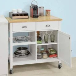 Desserte De Cuisine à Roulettes FKW62-WN -Meilleur Meubles Magasin 790869ebbc10486bb01082f590138c7b