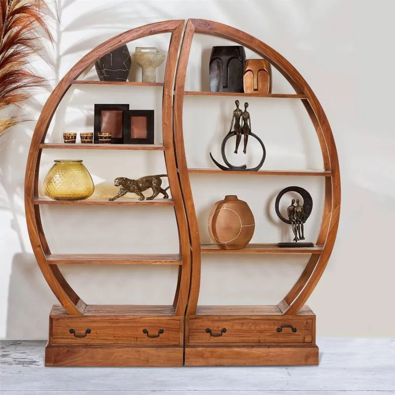 Yin Yang - Bibliothèque En Teck Massif 8 Yin Yang - Bibliothèque En Teck Massif – Image 6