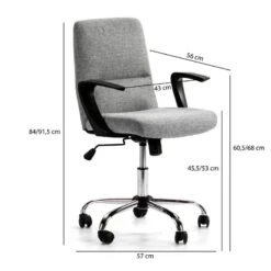 Fauteuil De Bureau Teo, Tissu Gris Foncé -Meilleur Meubles Magasin 7c88325b32254a908220281c1f545603
