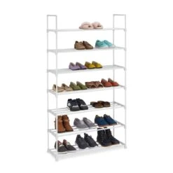 Étagère à Chaussures Métal Blanc