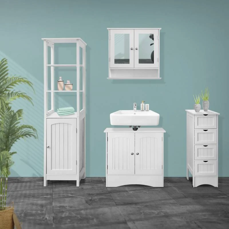 Meuble Sous-vasque 60x30x60cm Blanc 4 Meuble Sous-vasque 60x30x60cm Blanc – Image 2