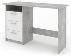 Bureau Meiko Béton/blanc